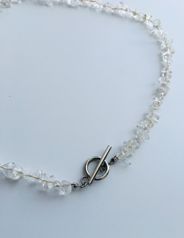 Divine Thread Necklace ~ 精麻と水晶の神聖ネックレス～シルバー