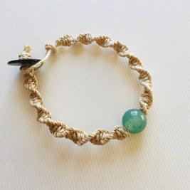 国産100％精麻と癒しの石アベンチュリンのDNAブレスレットSサイズ