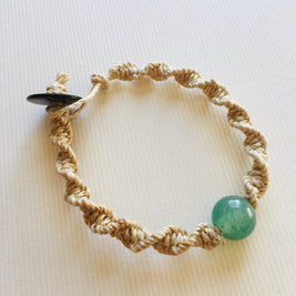 国産100％精麻と癒しの石アベンチュリンのDNAブレスレットSサイズ