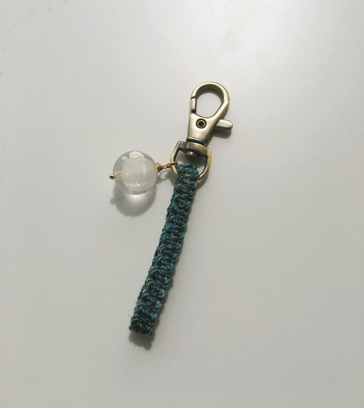 藍染め精麻と福禄寿の開運ストラップ