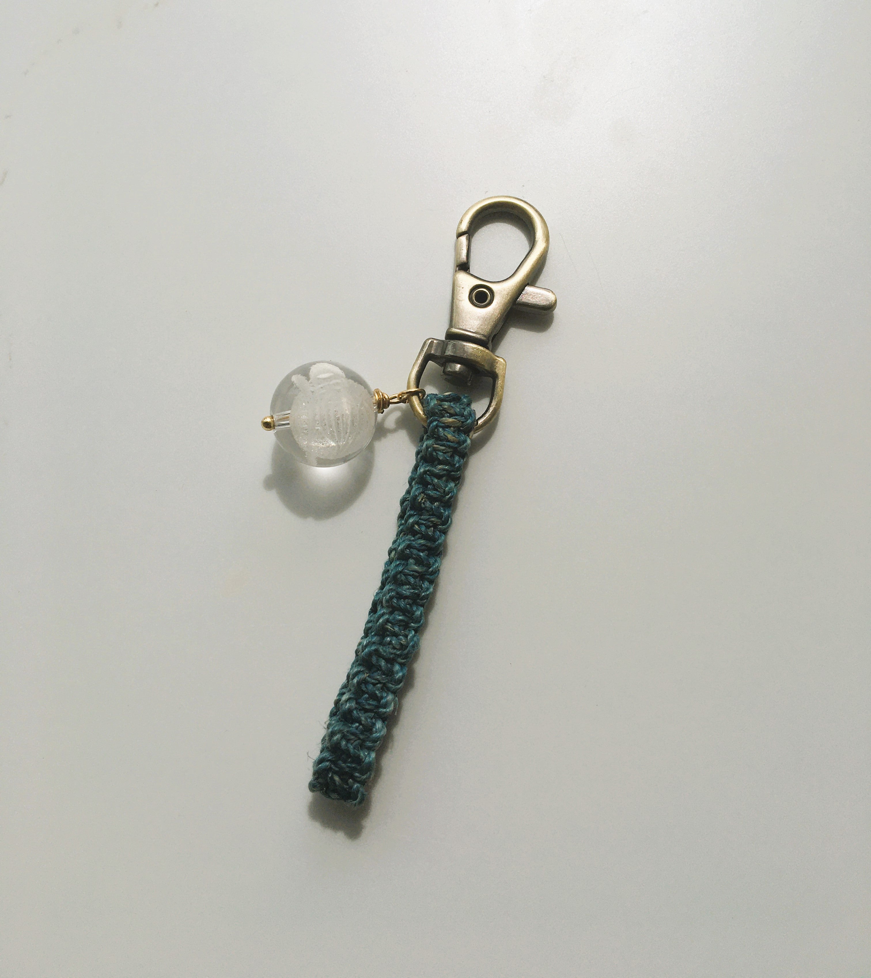 藍染め精麻と福禄寿の開運ストラップ