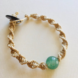 国産100％精麻と癒しの石アベンチュリンのDNAブレスレットSサイズ