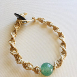 国産100％精麻と癒しの石アベンチュリンのDNAブレスレットSサイズ