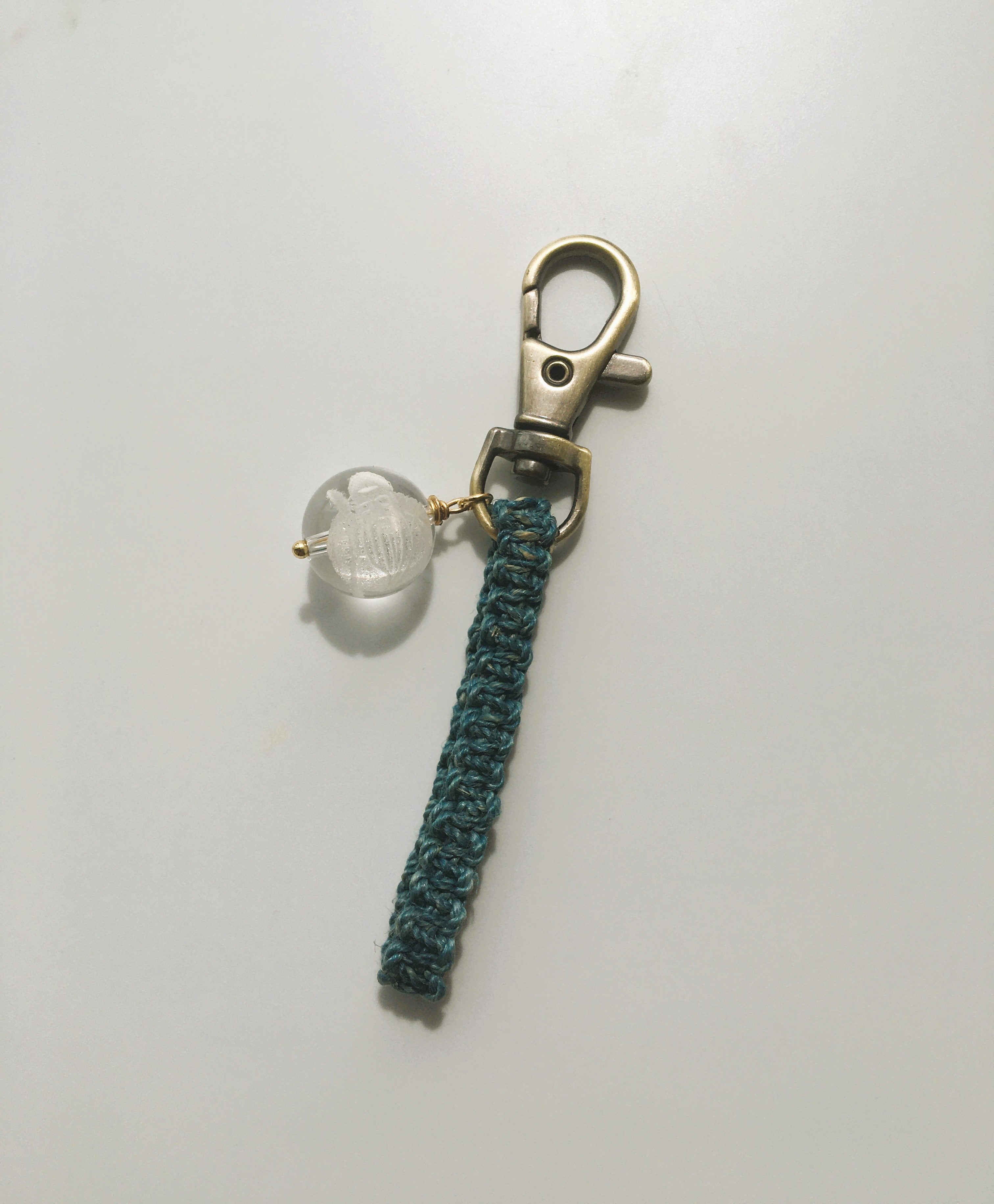 藍染め精麻と福禄寿の開運ストラップ