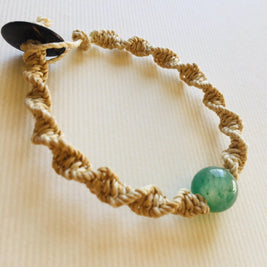 国産100％精麻と癒しの石アベンチュリンのDNAブレスレットSサイズ