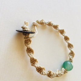 国産100％精麻と癒しの石アベンチュリンのDNAブレスレットSサイズ