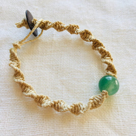 国産100％精麻と癒しの石アベンチュリンのDNAブレスレットSサイズ