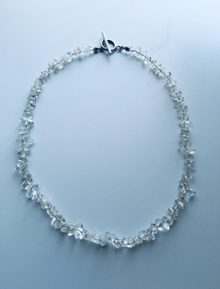 Divine Thread Necklace ~ 精麻と水晶の神聖ネックレス～シルバー