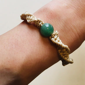 国産100％精麻と癒しの石アベンチュリンのDNAブレスレットSサイズ