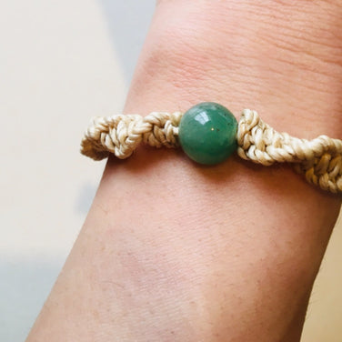 国産100％精麻と癒しの石アベンチュリンのDNAブレスレットSサイズ