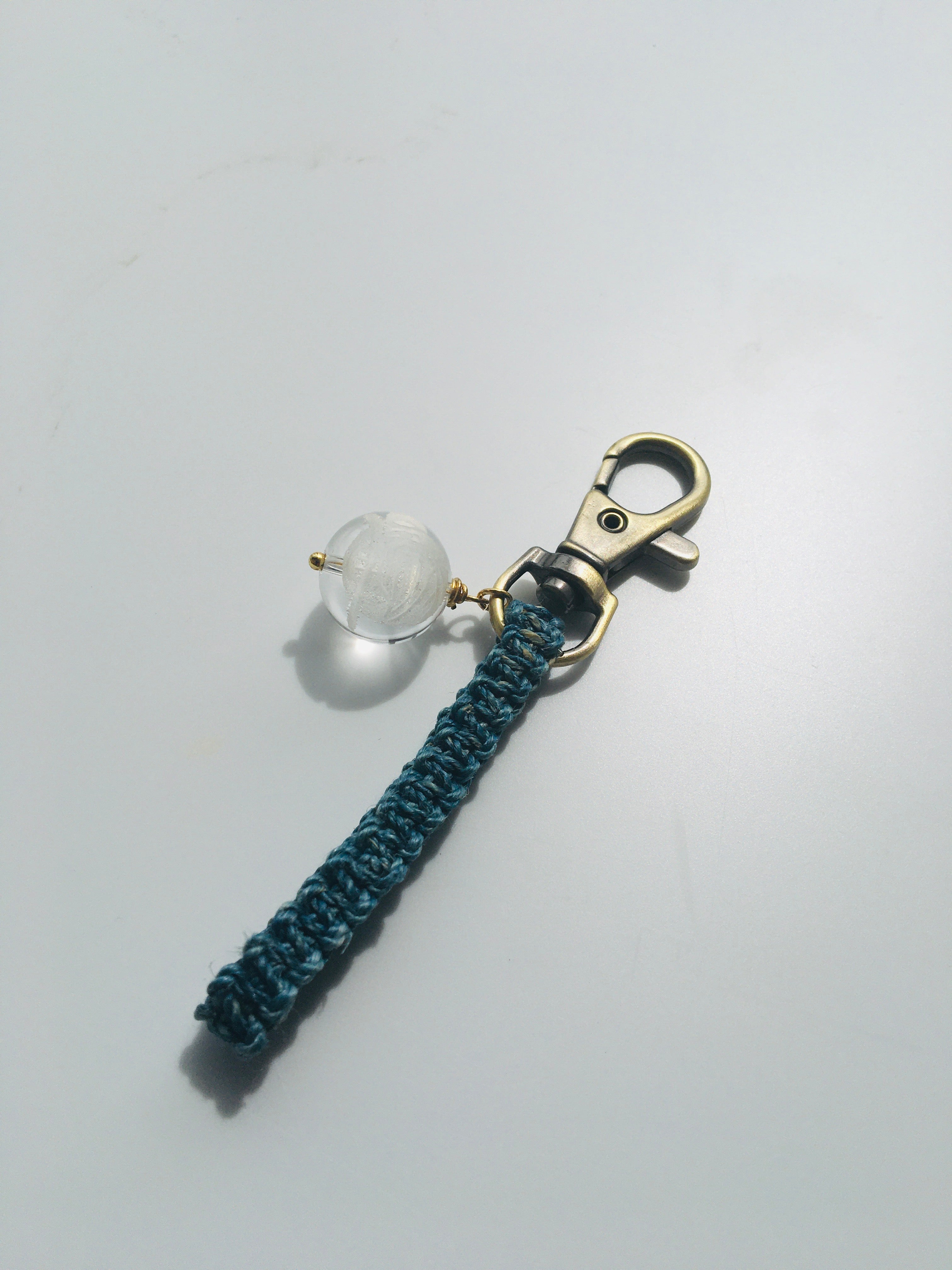 藍染め精麻と福禄寿の開運ストラップ