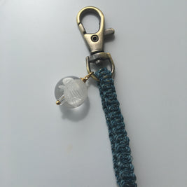 藍染め精麻と福禄寿の開運ストラップ