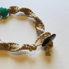 国産100％精麻と癒しの石アベンチュリンのDNAブレスレットSサイズ