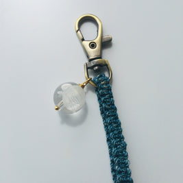 藍染め精麻と福禄寿の開運ストラップ