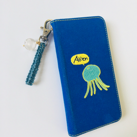 藍染め精麻と福禄寿の開運ストラップ