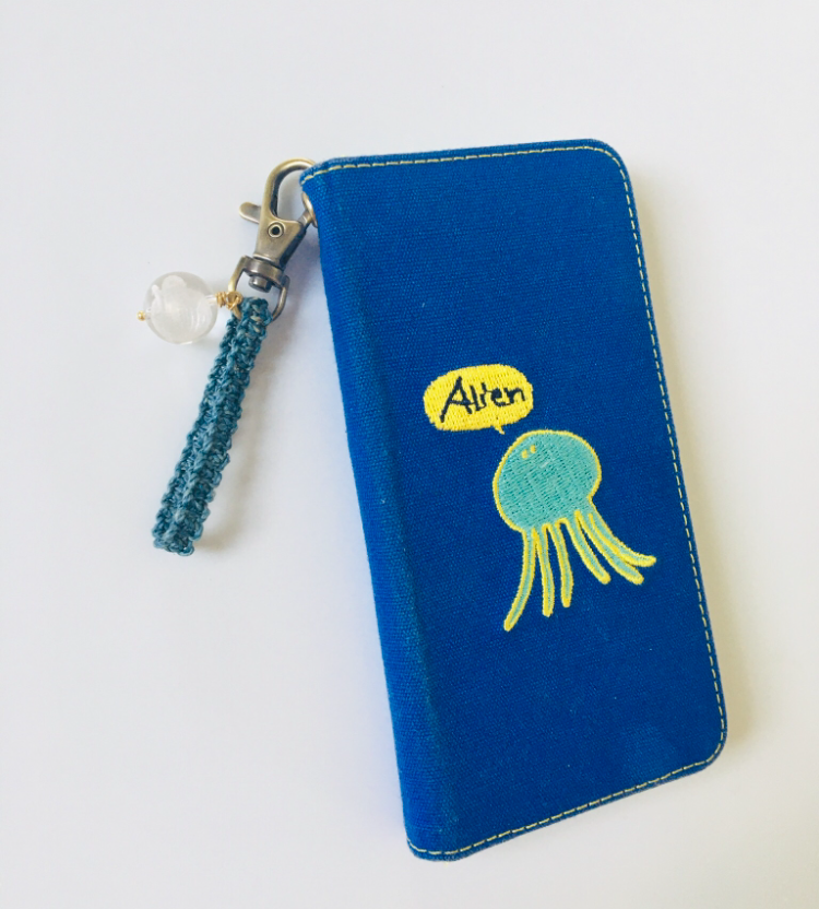 藍染め精麻と福禄寿の開運ストラップ