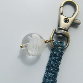 藍染め精麻と福禄寿の開運ストラップ