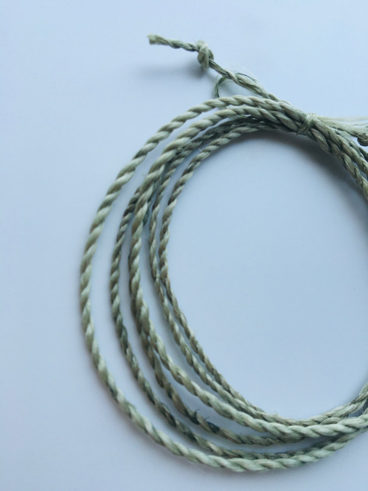 希少な野州麻の桑の葉染め精麻の紐100㎝　Mulberry‑Dyed Sacred Seima Cord