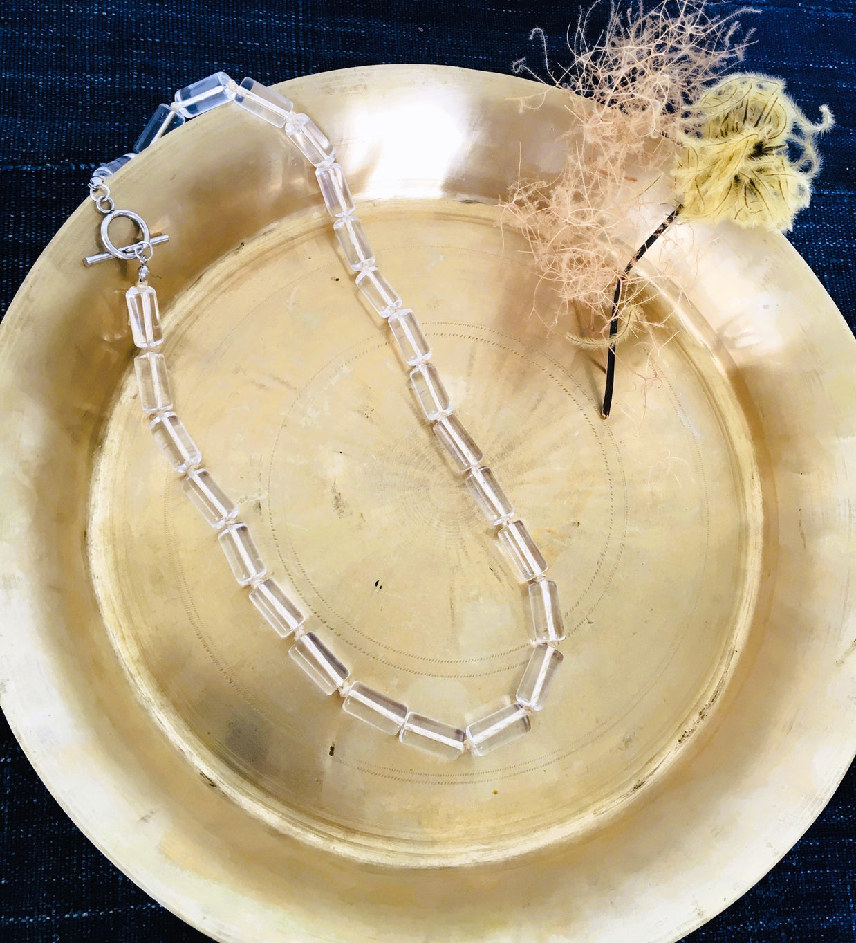 Spirit Flow Necklace ~精麻と筒水晶のネックレス~