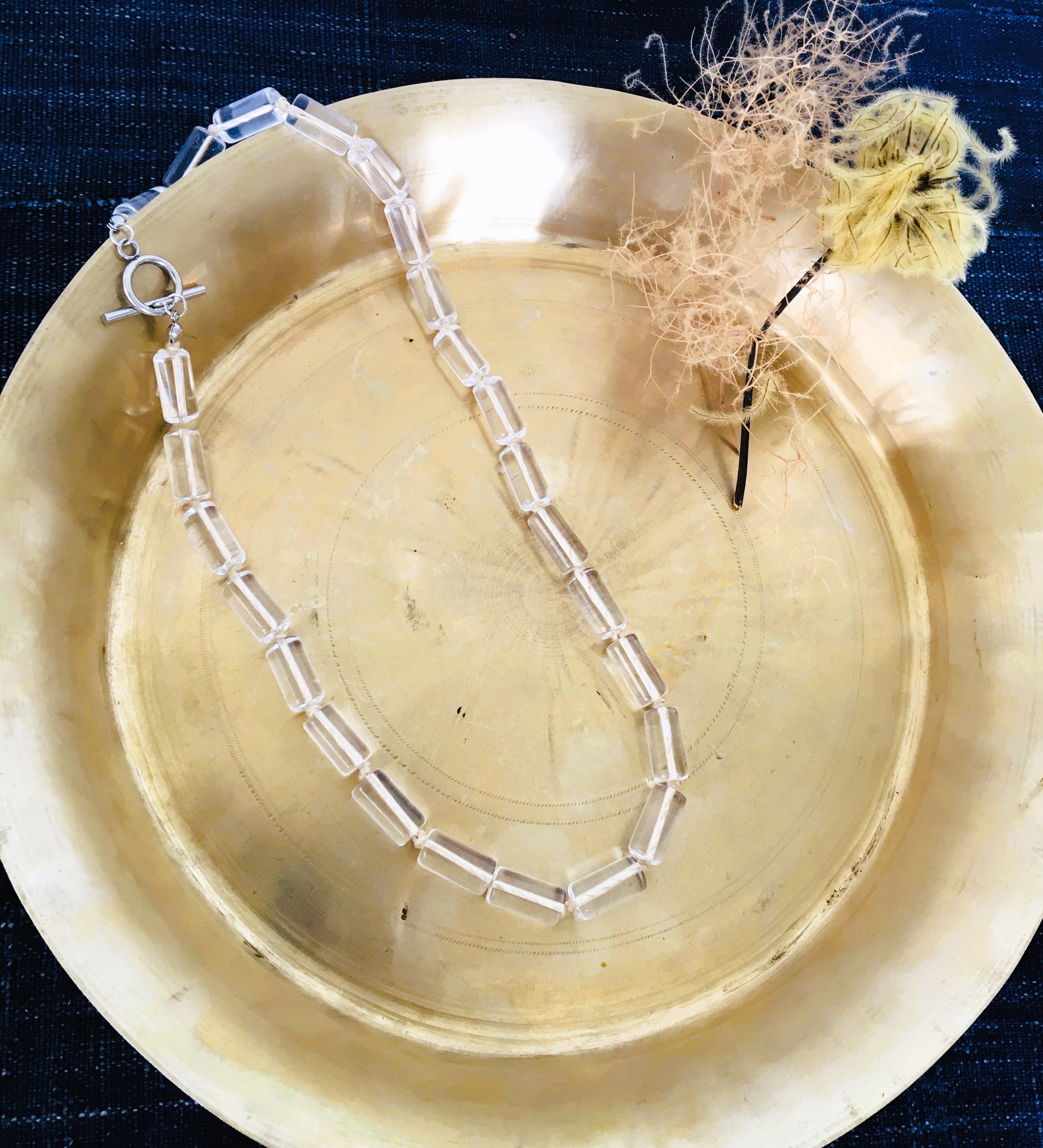 Spirit Flow Necklace ~精麻と筒水晶のネックレス~