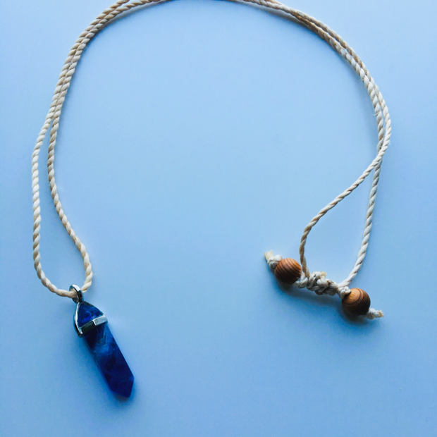 神が宿る植物精麻とアメジストのペンダント