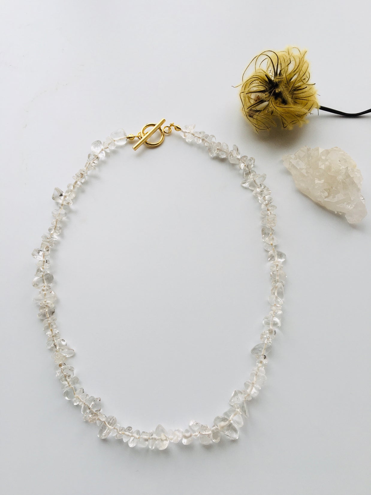 Divine Thread Necklace ~ 精麻と水晶の神聖ネックレス～ゴールド