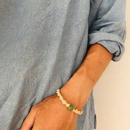 国産100％精麻と癒しの石アベンチュリンのDNAブレスレットSサイズ