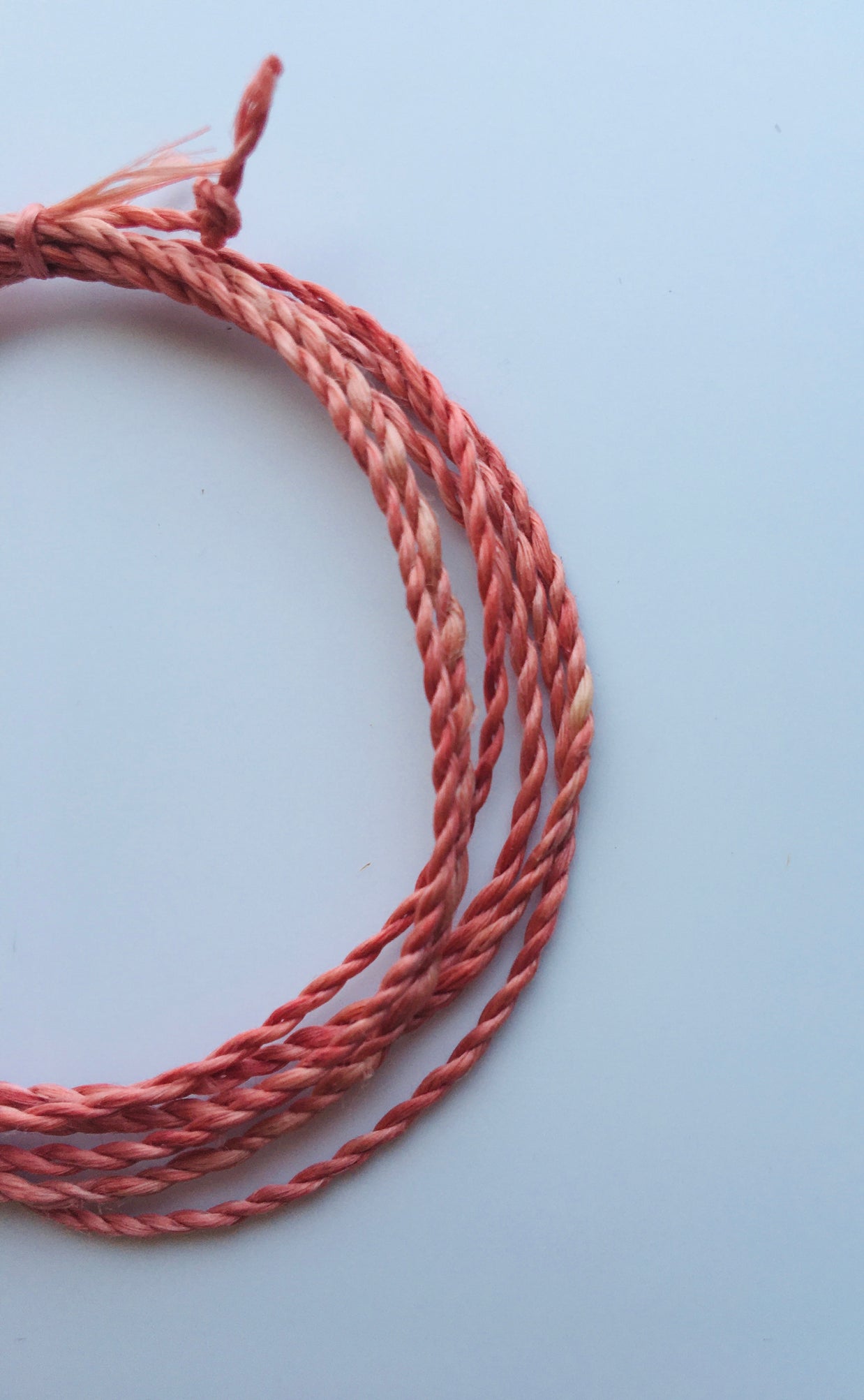 希少な野州麻の藍染め精麻の紐100㎝