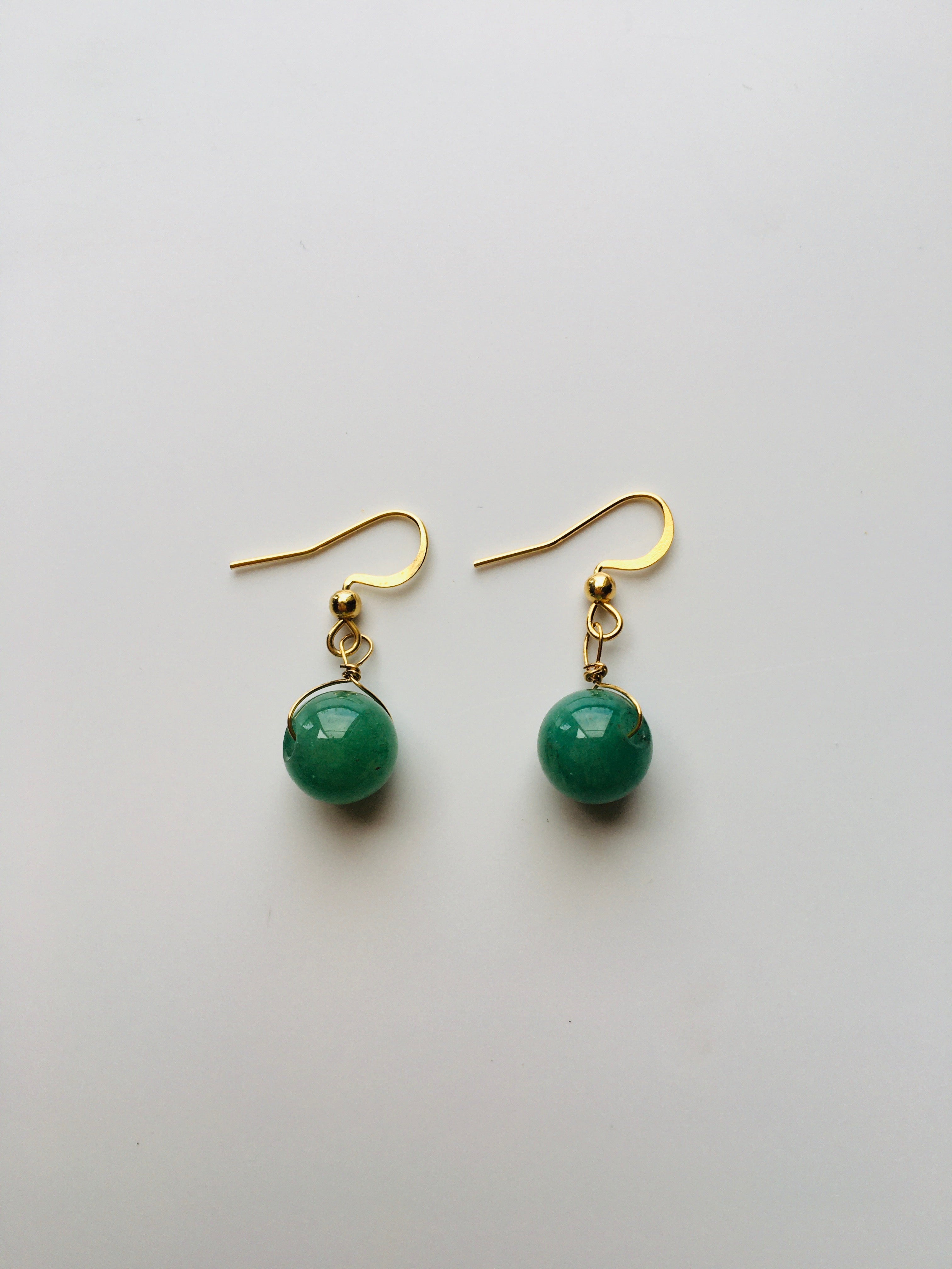 癒しの石アベンチュリンの御守りピアス