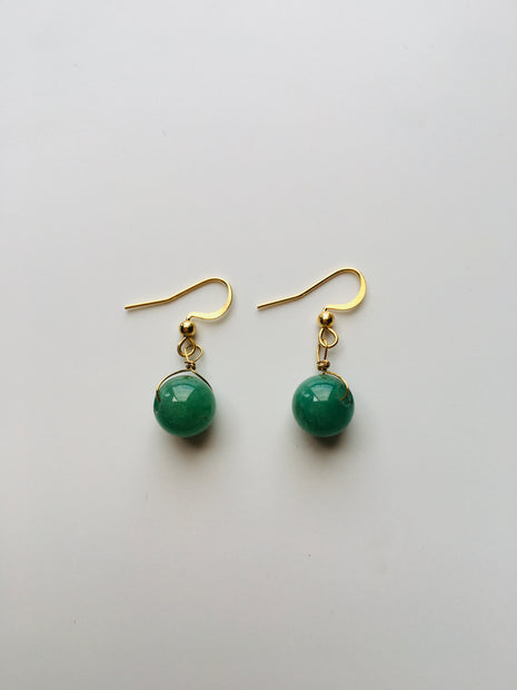 癒しの石アベンチュリンの御守りピアス