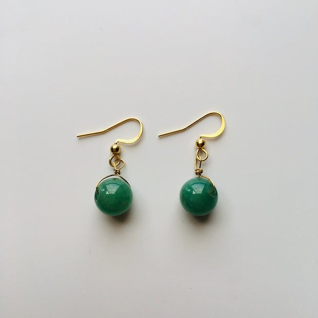 癒しの石アベンチュリンの御守りピアス