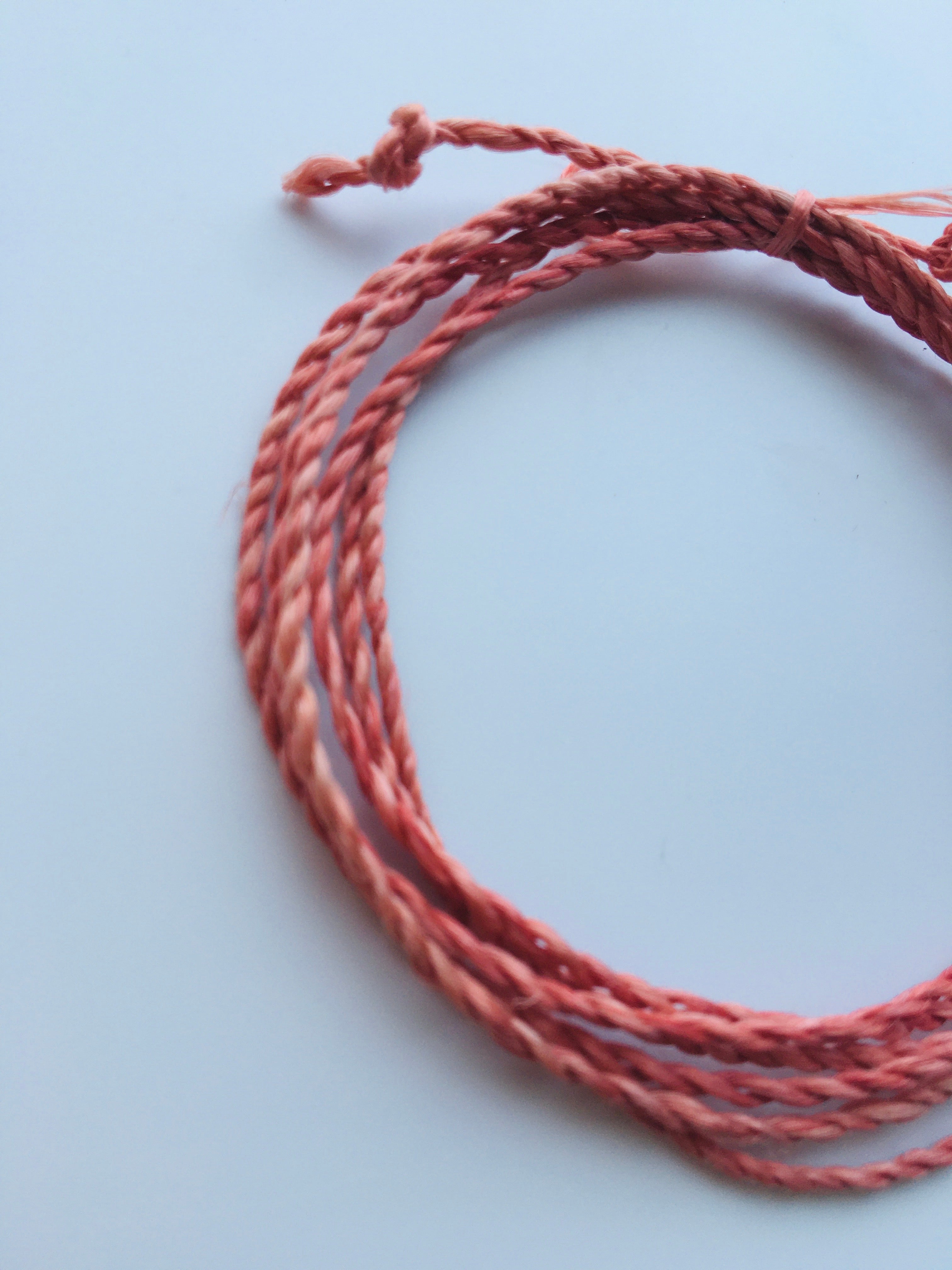 希少な野州麻の藍染め精麻の紐100㎝