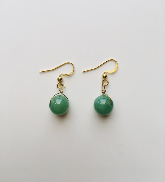 癒しの石アベンチュリンの御守りピアス