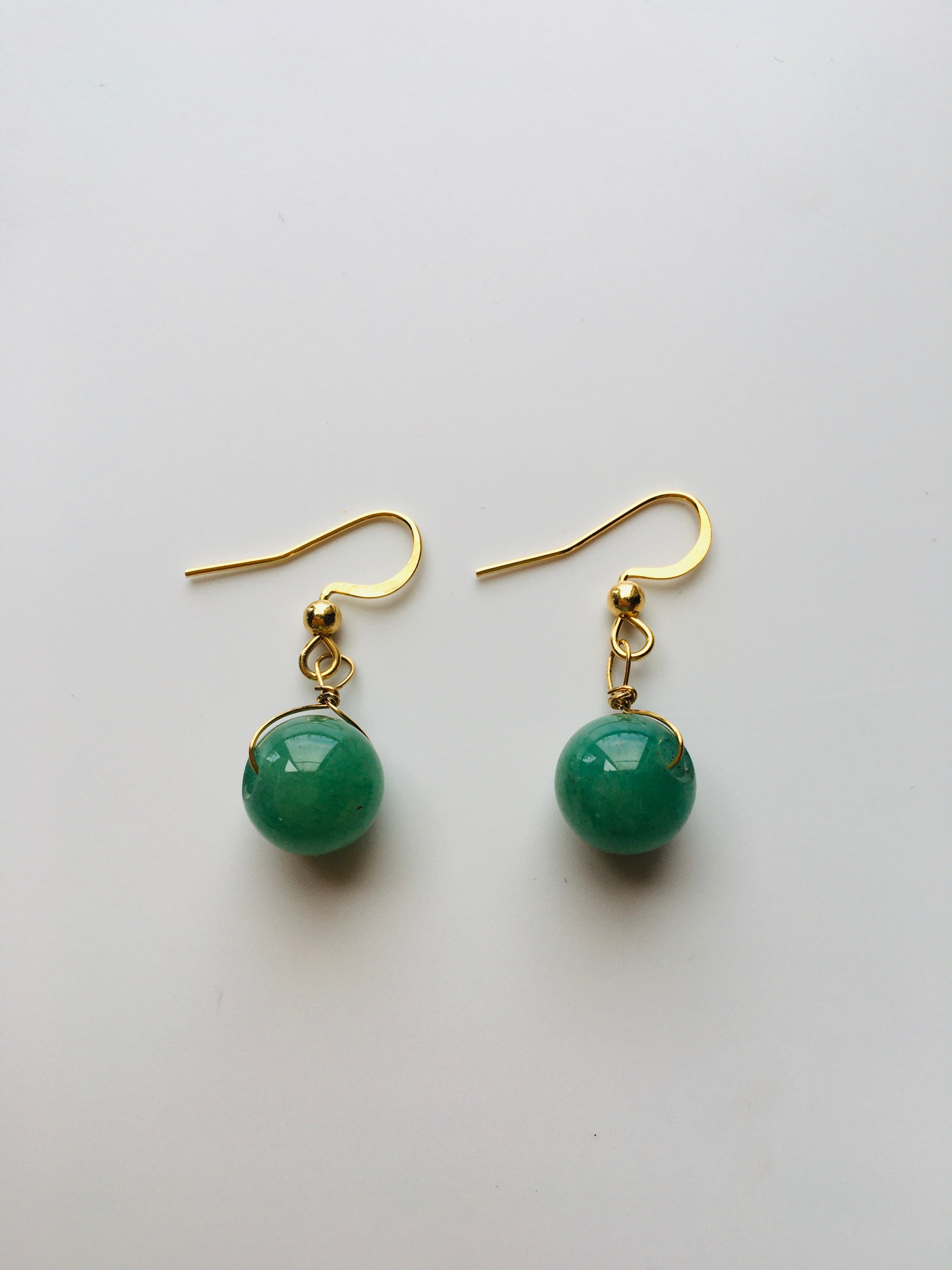 癒しの石アベンチュリンの御守りピアス