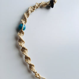 国産100％精麻とターコイズのDNAブレスレットＳサイズ