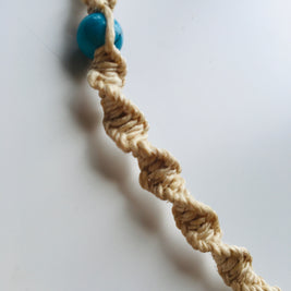 国産100％精麻とターコイズのDNAブレスレットＳサイズ