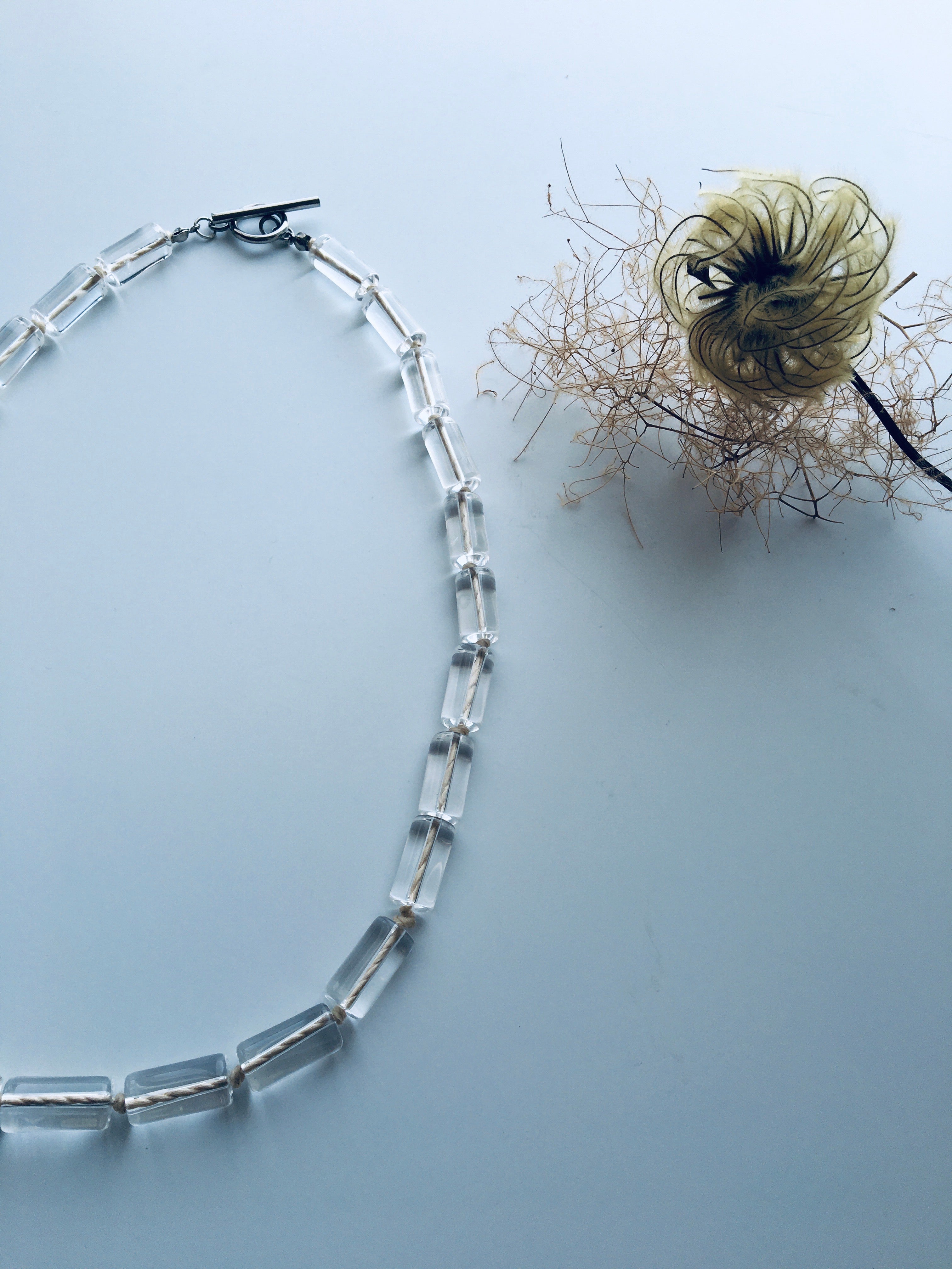 Spirit Flow Necklace ~精麻と筒水晶のネックレス~