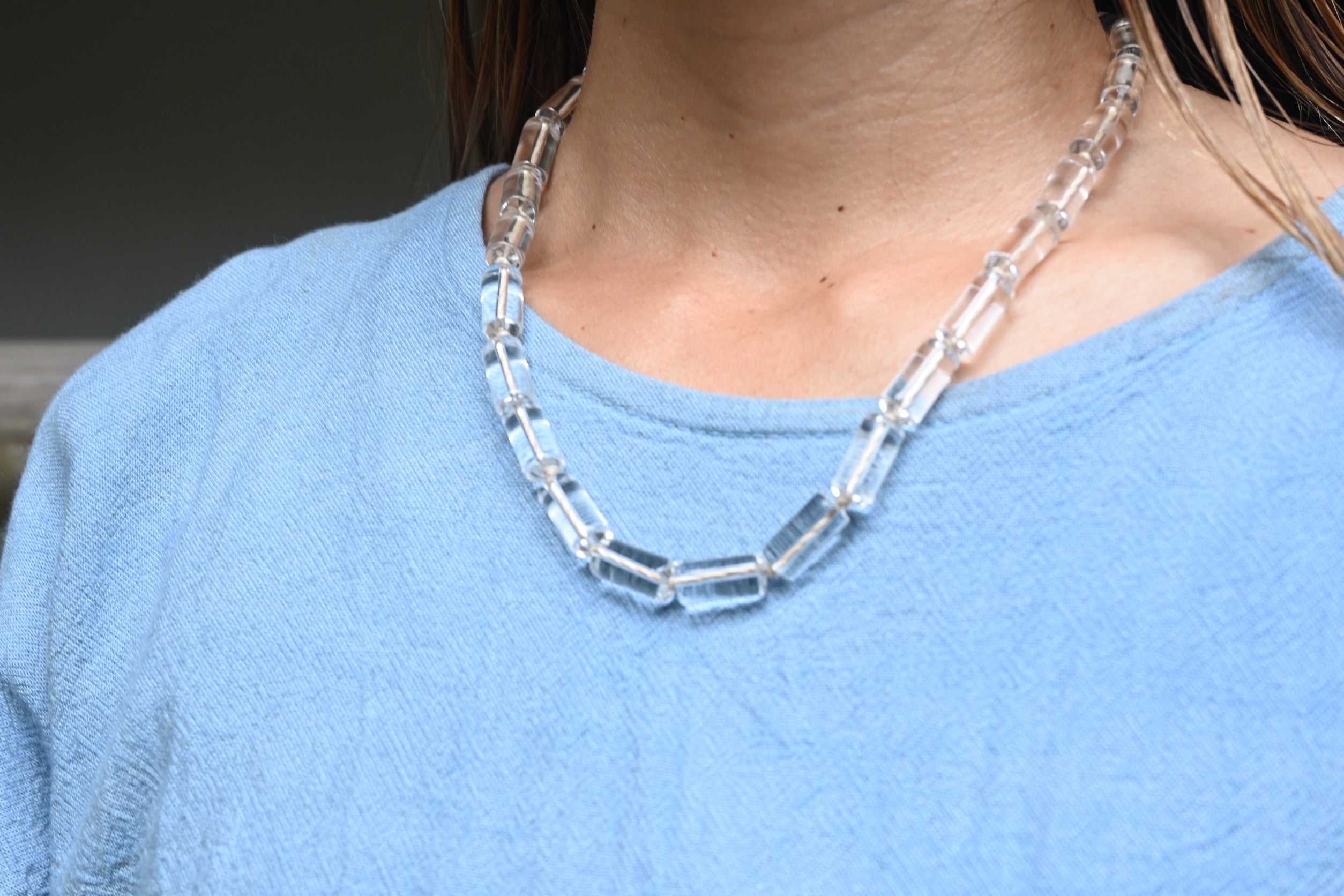 Spirit Flow Necklace ~精麻と筒水晶のネックレス~