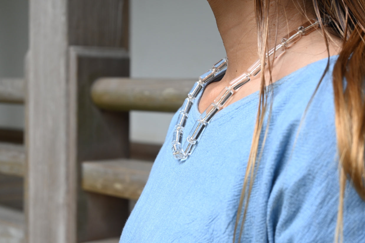 Spirit Flow Necklace ~精麻と筒水晶のネックレス~