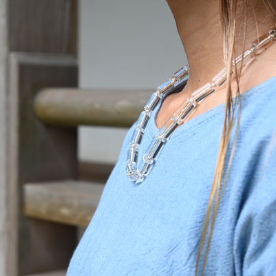 Spirit Flow Necklace ~精麻と筒水晶のネックレス~
