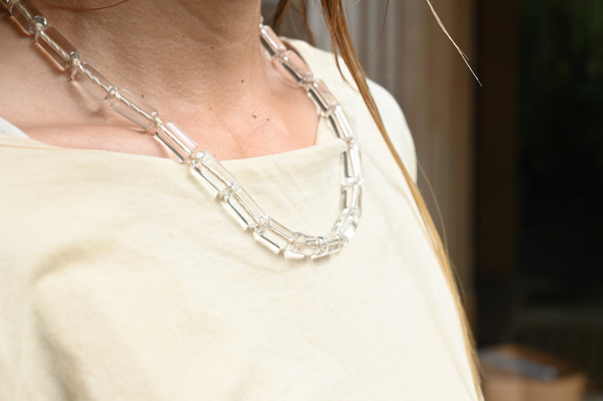 Spirit Flow Necklace ~精麻と筒水晶のネックレス~