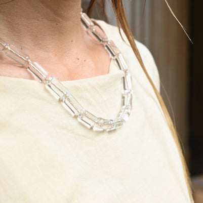 Spirit Flow Necklace ~精麻と筒水晶のネックレス~