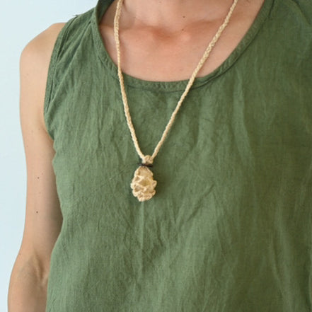 精麻包みシトリン・ヒーリングペンダント　-Citrine Healing Pendant Wrapped in Seima Hemp-